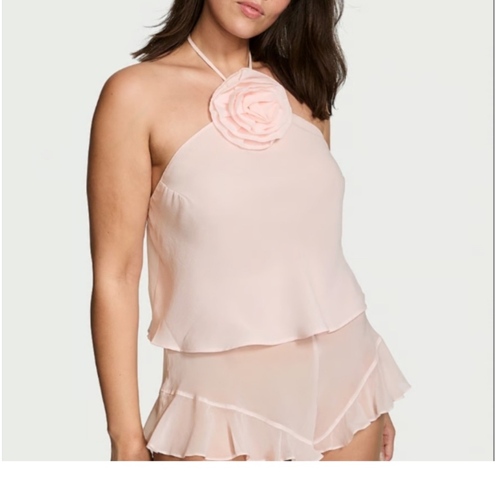 Pink Halter Top and Shorts Set